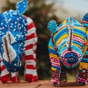 Beaded Wire Rhinoceros